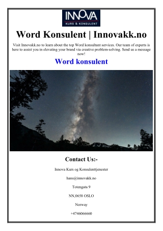 Word Konsulent | Innovakk.no