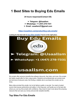 1 Best Sites to Buying Edu Emails