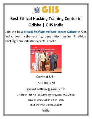 Best Ethical Hacking Training Center in Odisha  GIIS India