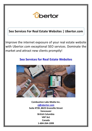 Seo Services For Real Estate Websites Ubertor.com
