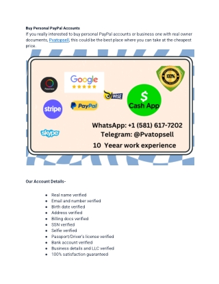 Best 10 Sites to Buy Verified paypal Accounts in This time