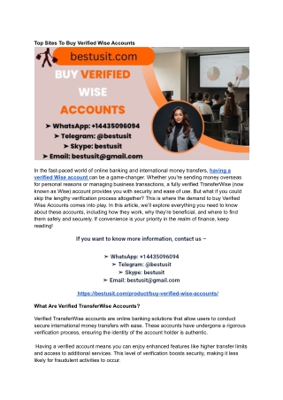 top sites to buy verified wise accounts