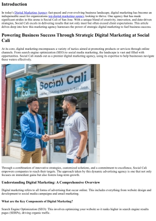 Powering Business Success Through Strategic Digital Marketing at Social Cali