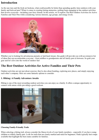 The Best Outdoor Activities for Active Families and Their Pets