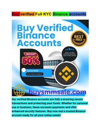 Buy verified Full KYC Binance accounts