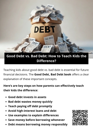 Good Debt vs. Bad Debt How to Teach Kids the Difference?