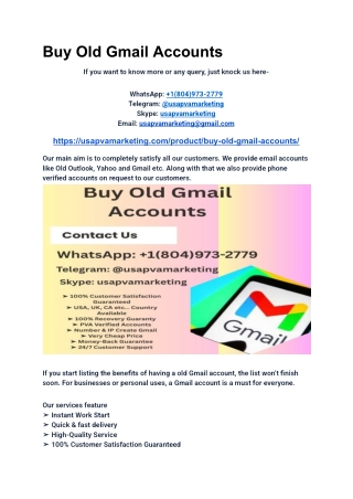 Buy Old Gmail Accounts