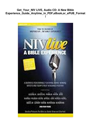 Get_Your_NIV LIVE, Audio CD: A New Bible