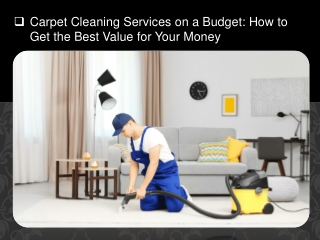Carpet Cleaning Services on a Budget: How to Get the Best Value for Your Money