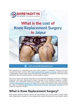What is the Cost of Knee Replacement Surgery?