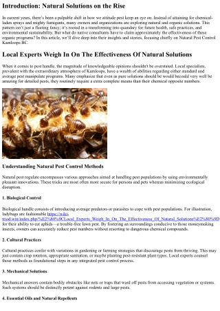 introduction natural solutions on the rise
