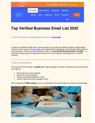 top verified business email list 2025