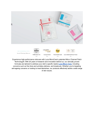 Revolutionary Skincare | Luna MicroCare | Clinically Proven
