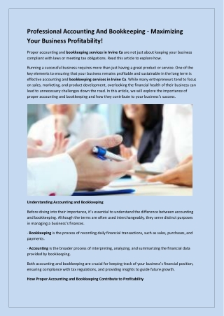 professional accounting and bookkeeping