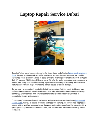 Laptop Repair Service Dubai