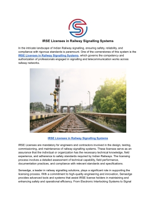 Independent Verification of Railway Signalling System
