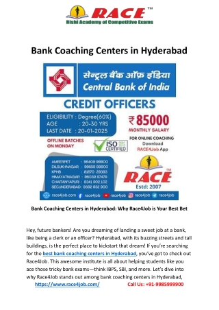Bank Coaching Centers in Hyderabad