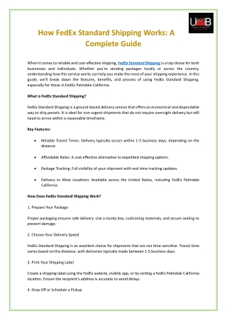 how fedex standard shipping works a complete guide