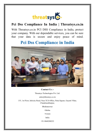 Pci Dss Compliance In India  Threatsys.co.in