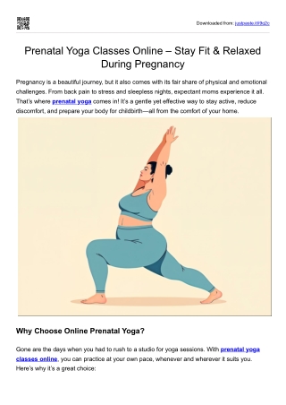 Prenatal Yoga Classes Online – Stay Fit & Relaxed