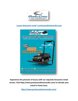 Luxury limousine rental | puntacanalimotransfer.com