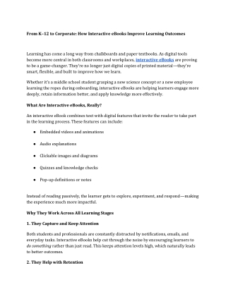 From K–12 to Corporate How Interactive eBooks Improve Learning Outcomes