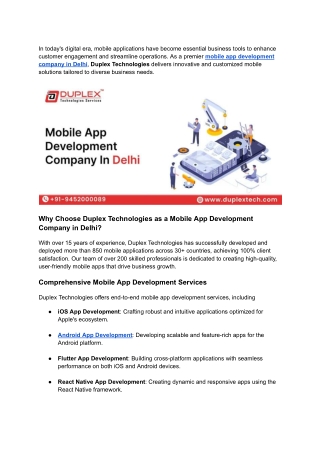 Leading Mobile App Development Company in Delhi_