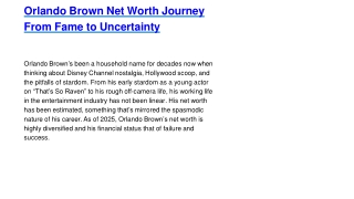 Orlando Brown Net Worth Journey From Fame to Uncertainty (1)