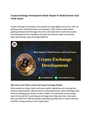 Crypto Exchange Development Made Simple To Build Smarter And Trade Faster