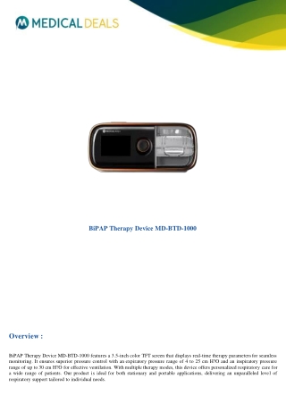 bipap therapy device md btd 1000