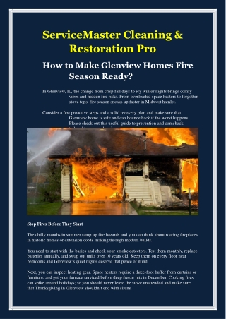 How to Make Glenview Homes Fire Season Ready