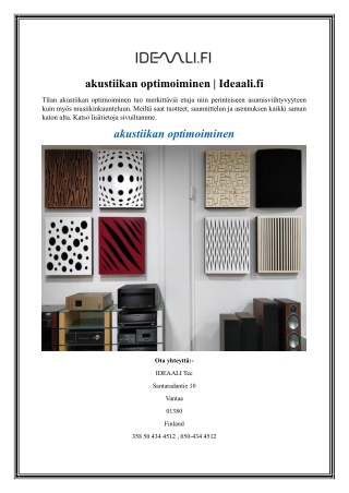 akustiikan optimoiminen deaali.fi