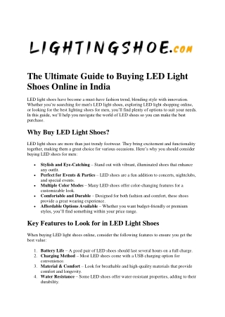 Lighting shoes online
