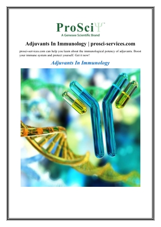 Adjuvants In Immunology  prosci-services.com
