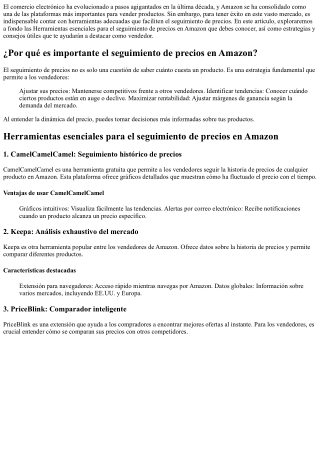 Herramientas esenciales para el seguimiento de precios en Amazon que debes conoc