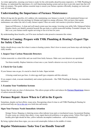 Winter is Coming: Prepare with TMK Plumbing & Heating’s Expert Tips