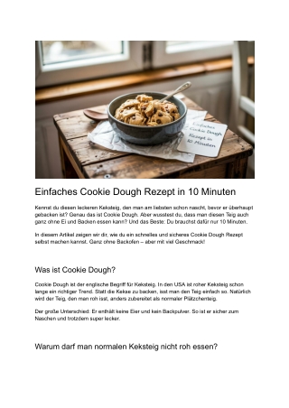 einfaches cookie dough rezept in 10 minuten