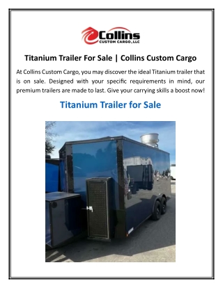 Titanium Trailer For Sale Collins Custom Cargo