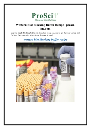 western blot blocking buffer recipe prosci inc com