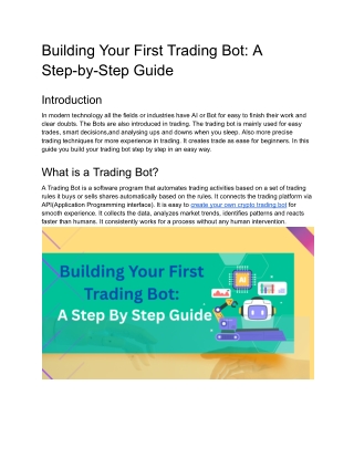 building your first trading bot a step by step