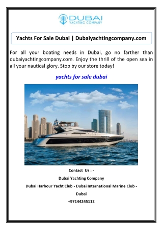 yachts for sale dubai dubaiyachtingcompany com
