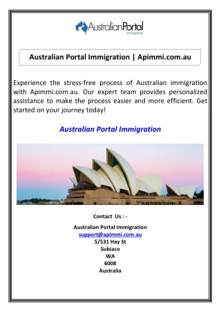 Australian Portal Immigration  Apimmi.com.au