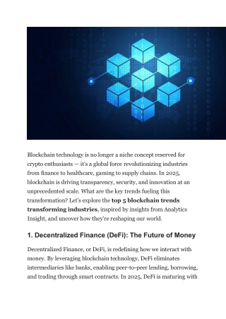 Top 5 Blockchain Trends Transforming Industries