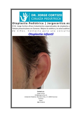 Otoplastia Pediátrica Jorgecortizo.es