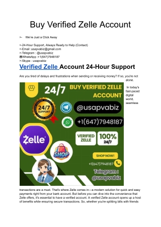 How to Zelle Accounts 100% Verified & Safe Online In(2025)