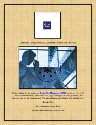 Credit Risk Management UAE  Advanced Solutions by Cedar-Rose