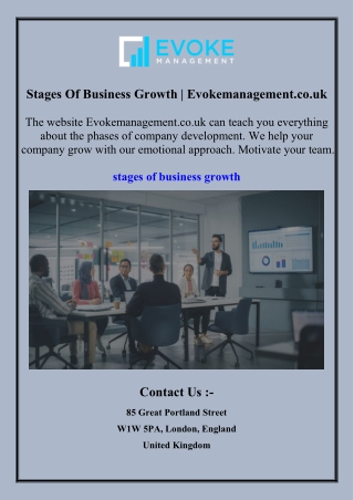 Stages Of Business Growth Evokemanagement.co.uk