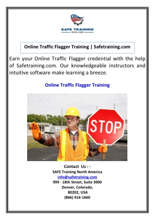 online traffic flagger training safetraining com