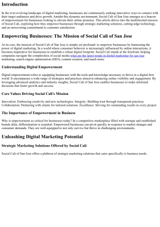 Empowering Businesses: The Mission of Social Cali of San Jose