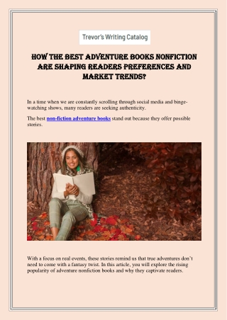 How the Best Adventure Books Nonfiction are Shaping Readers Preferences and Market Trends